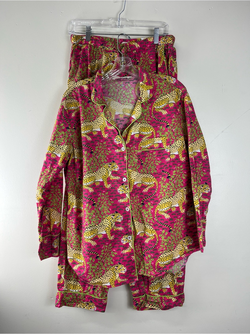 Printfresh "Bagheera" Hot Pink Leopard Pajama Set Small Organic Cotton Print